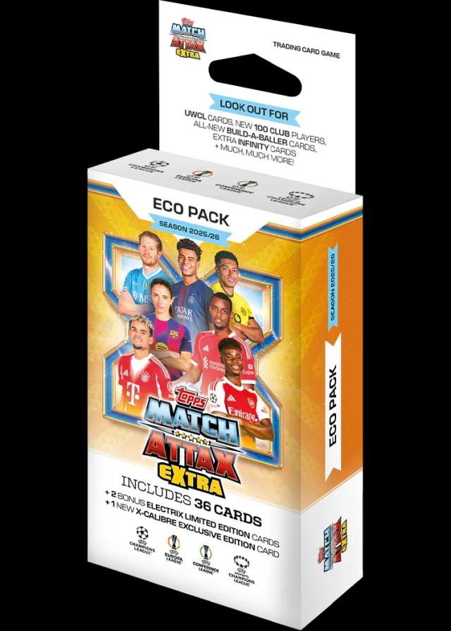(Naujiena!) UEFA Champions League 2026 Match Attax EXTRA kortelių Eco pakuotė