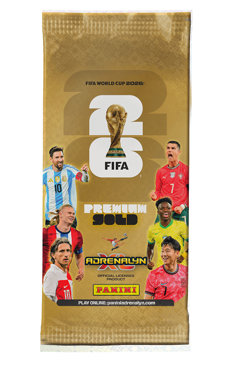 (Naujiena!) FIFA World Cup 2026 Adrenalyn XL kortelių pakelis Premium Gold