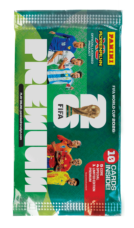(Naujiena!) FIFA World Cup 2026 Adrenalyn XL kortelių pakelis Premium