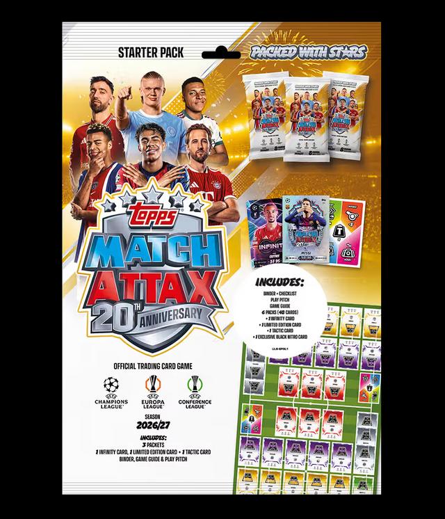 (2026 m. Naujiena!) UEFA Champions League Match Attax 2026/2027 Startinė pakuotė